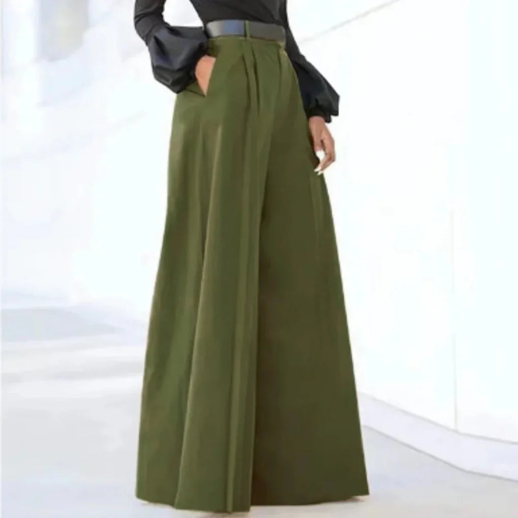 Women's Wide Leg Trousers Solid Color - VibreMode