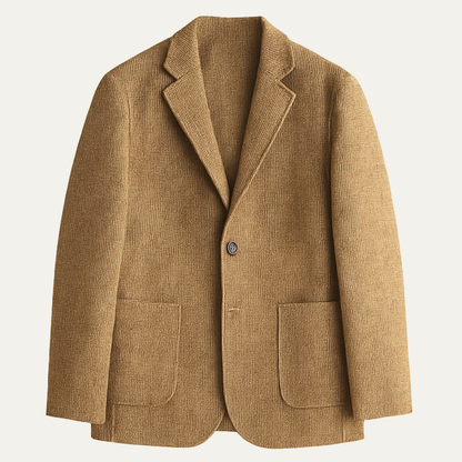 Men's Tweed Blazer Checked Wool Navy - VibreMode