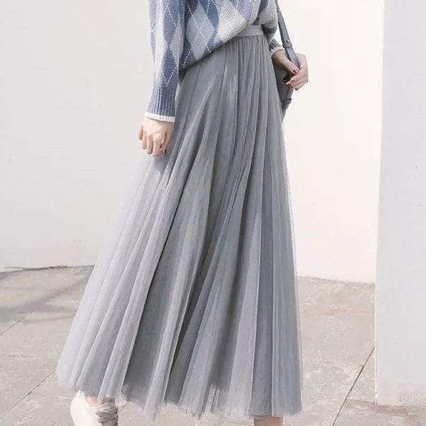 Women's Long Autumn Tulle Skirt