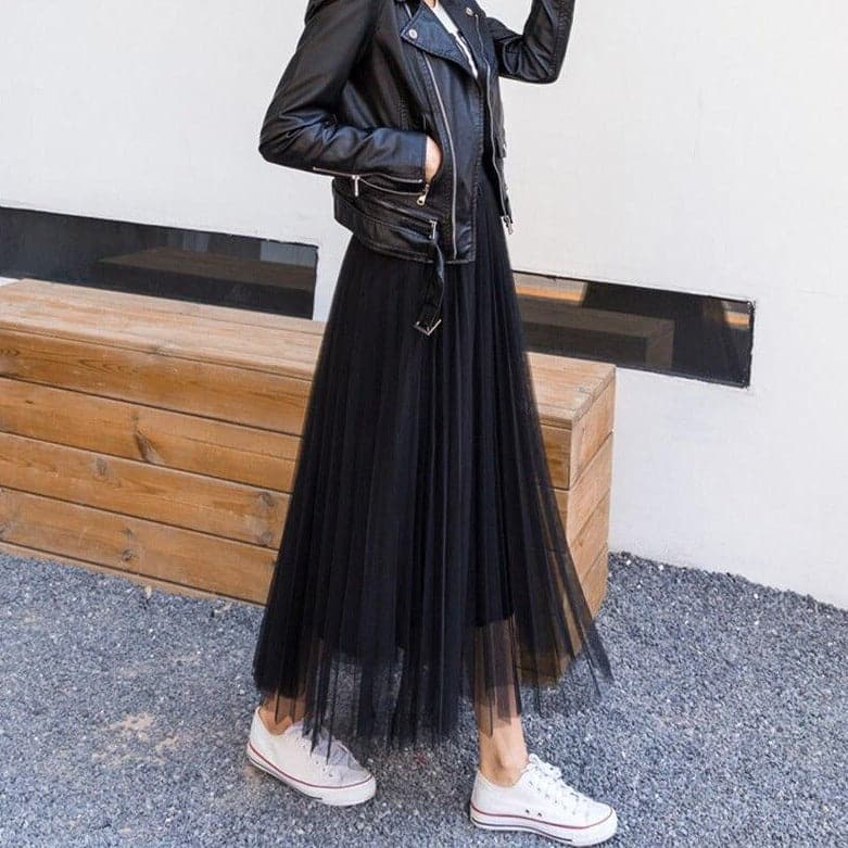 Women's Long Autumn Tulle Skirt