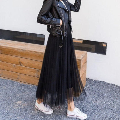 Women's Long Autumn Tulle Skirt