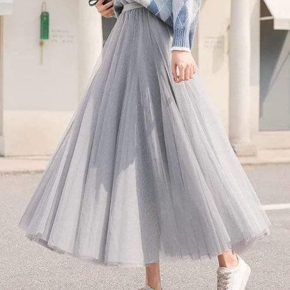 Women's Long Autumn Tulle Skirt