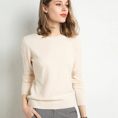 Women's Cashmere Sweater Classic Crew Neckline