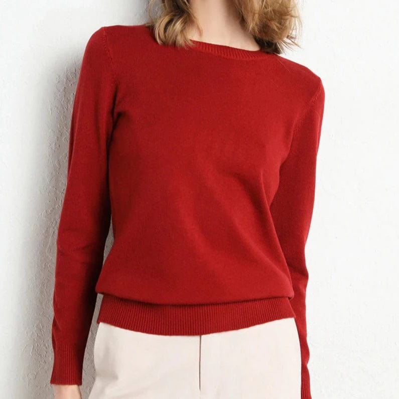 Women's Cashmere Sweater Classic Crew Neckline