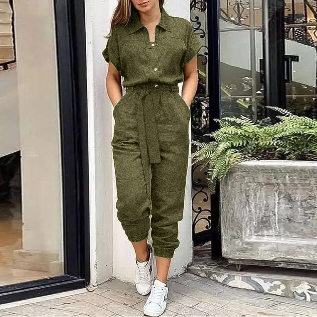 Women's Belted Jogger Jumpsuit