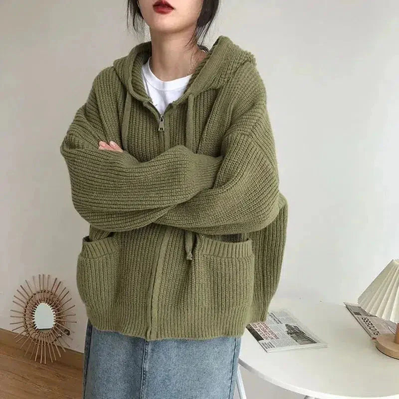 Image of Patricia | Women's Hooded Zip-Up Cardigan
