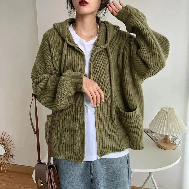 Women's Hooded Zip Cardigan - VibreMode