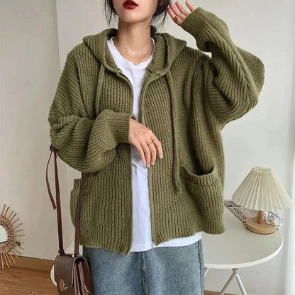 Women's Hooded Zip Cardigan - VibreMode