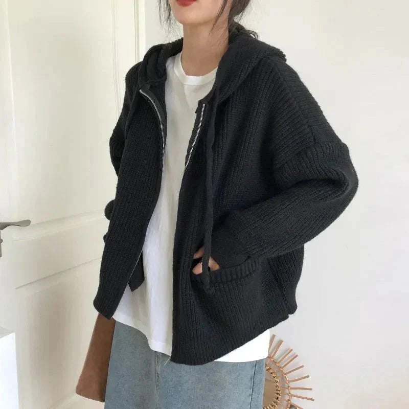Image of Patricia | Women's Hooded Zip-Up Cardigan