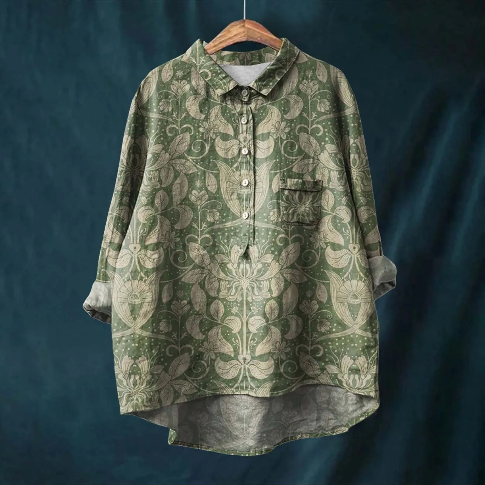 Women's Printed Button Down Shirt - VibreMode