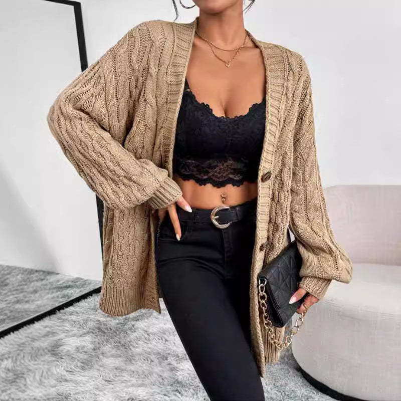 Image of Peggy | Women's Oversized Cable Knit Cardigan