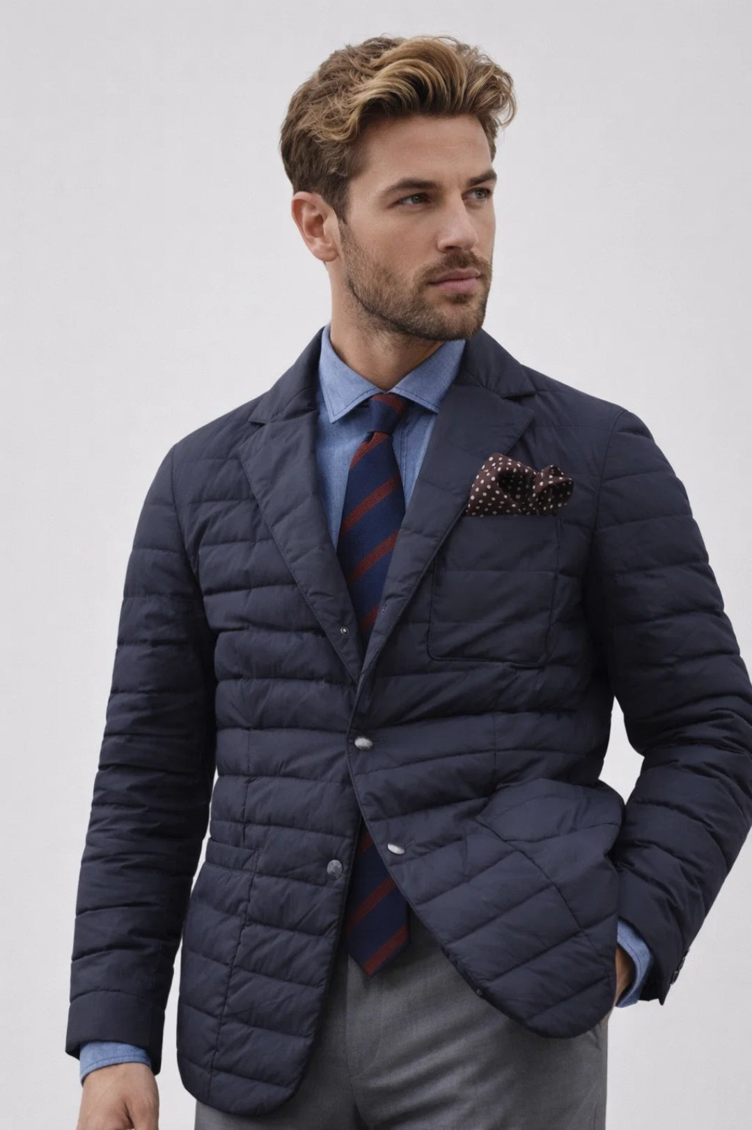 Men's Quilted Blazer Jacket - VibreMode