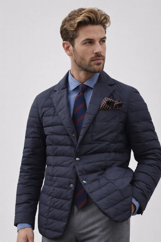 Men's Quilted Blazer Jacket - VibreMode