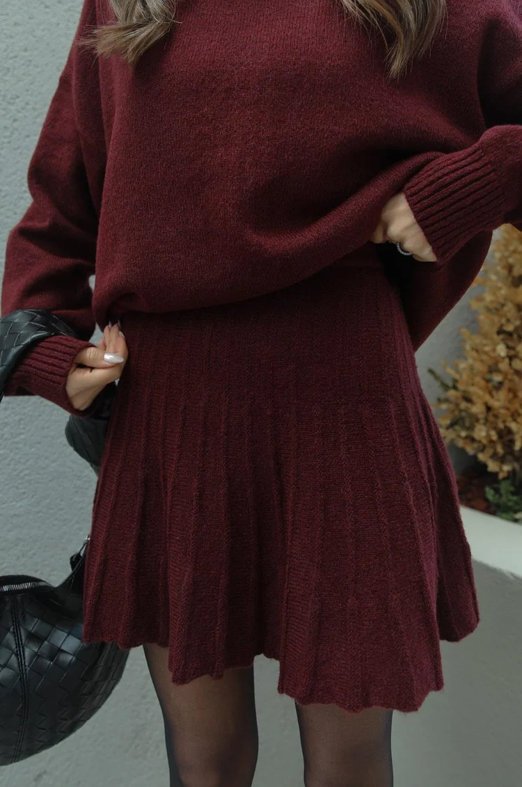 Image of Phoebe | Women's Turtleneck Sweater Skirt Set
