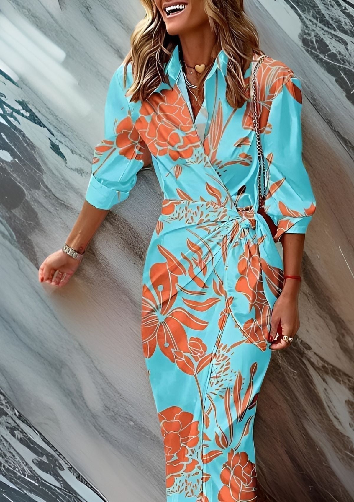 Image of Phyllis | Women's Wrap Midi Dress