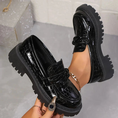 Women's Chunky Slip On Loafers Lug Sole - VibreMode