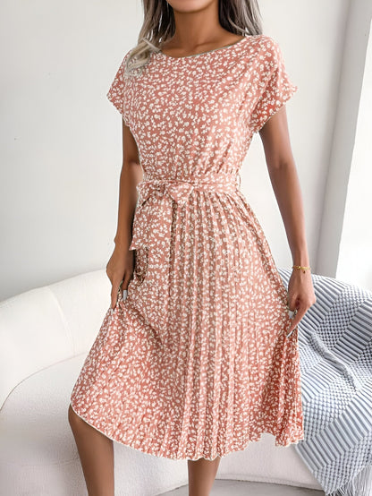 Women's Pleated Flower Dress