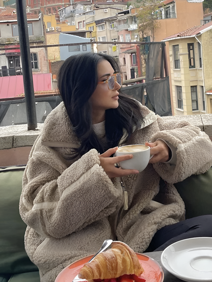 Women's Fleece Teddy Jacket Cozy Outerwear