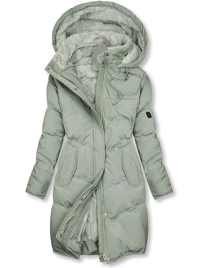 Warm Women's Fleece Lined Parka Coat