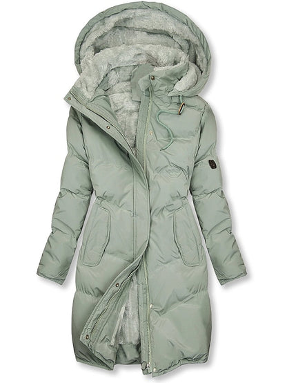 Warm Women's Fleece Lined Parka Coat