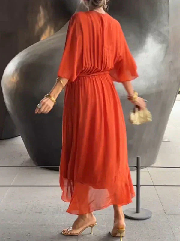 Women's Silk V-Neck Dress
