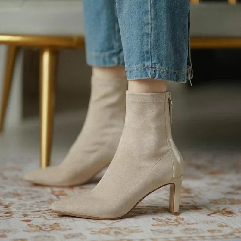 Pointed Toe Suede Style Ankle Boots for Women - Image 3