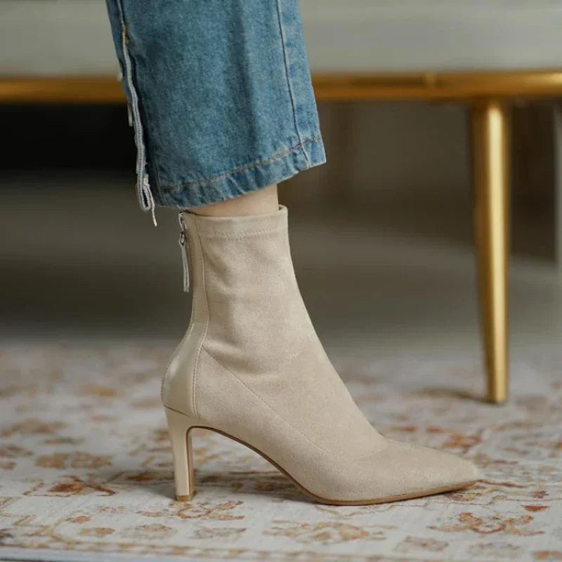 Pointed Toe Suede Style Ankle Boots for Women - Image 4