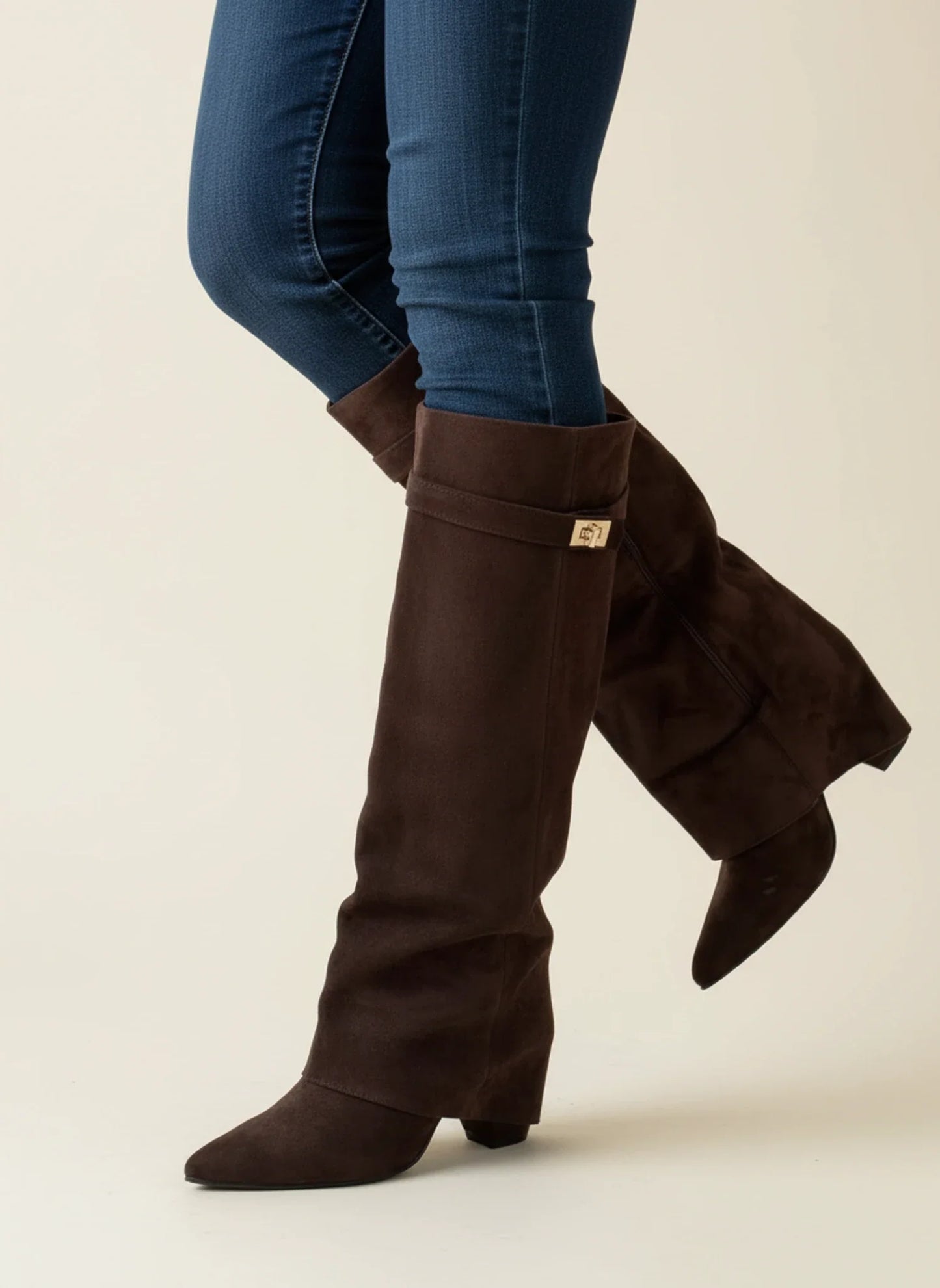 Women's Pointed Toe Slouch High Heel Boots