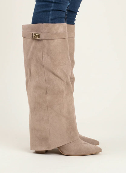 Women's Pointed Toe Slouch High Heel Boots