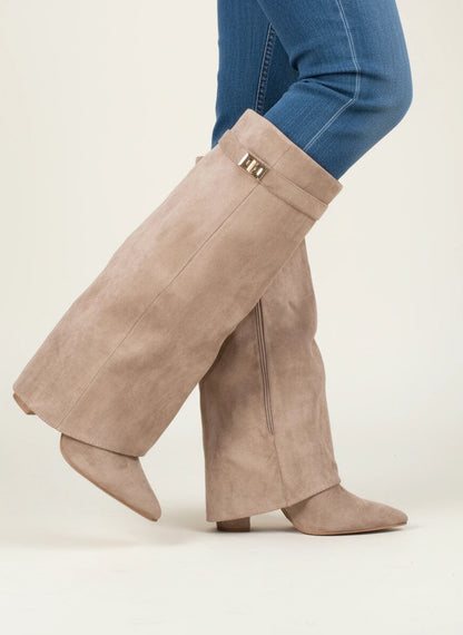 Women's Pointed Toe Slouch High Heel Boots - VibreMode