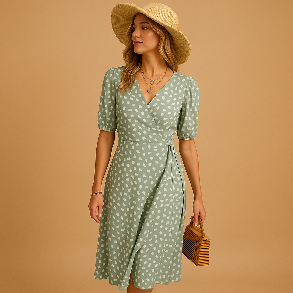 Women's Polka Dot Summer Dress Ruby Red - VibreMode