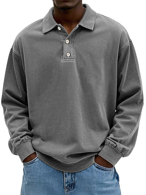 Classic Fit Mens Long Sleeve Polo Shirt