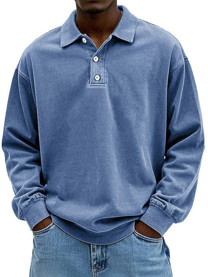 Classic Fit Mens Long Sleeve Polo Shirt - VibreMode