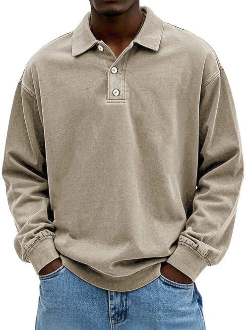 Classic Fit Mens Long Sleeve Polo Shirt