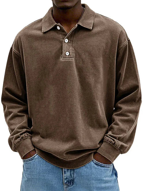 Classic Fit Mens Long Sleeve Polo Shirt