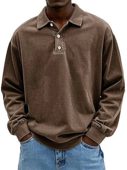 Classic Fit Mens Long Sleeve Polo Shirt