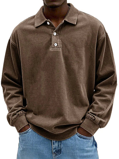 Maxime Men's Long-Sleeved Polo Shirt