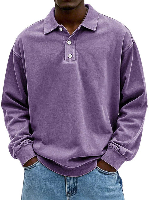 Classic Fit Mens Long Sleeve Polo Shirt