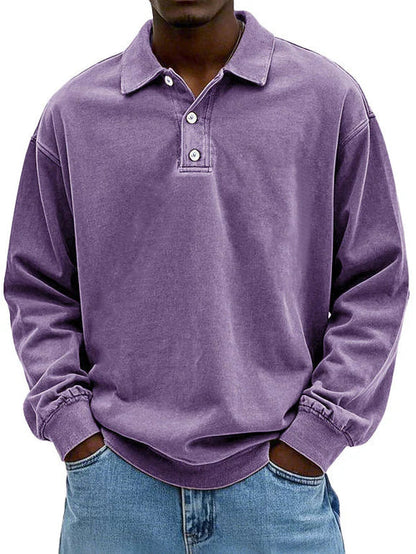 Classic Fit Mens Long Sleeve Polo Shirt