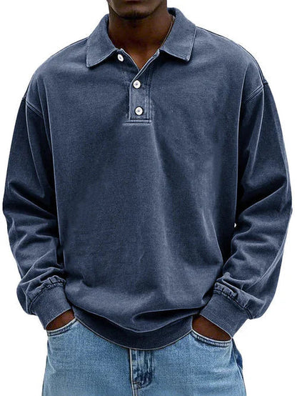 Classic Fit Mens Long Sleeve Polo Shirt