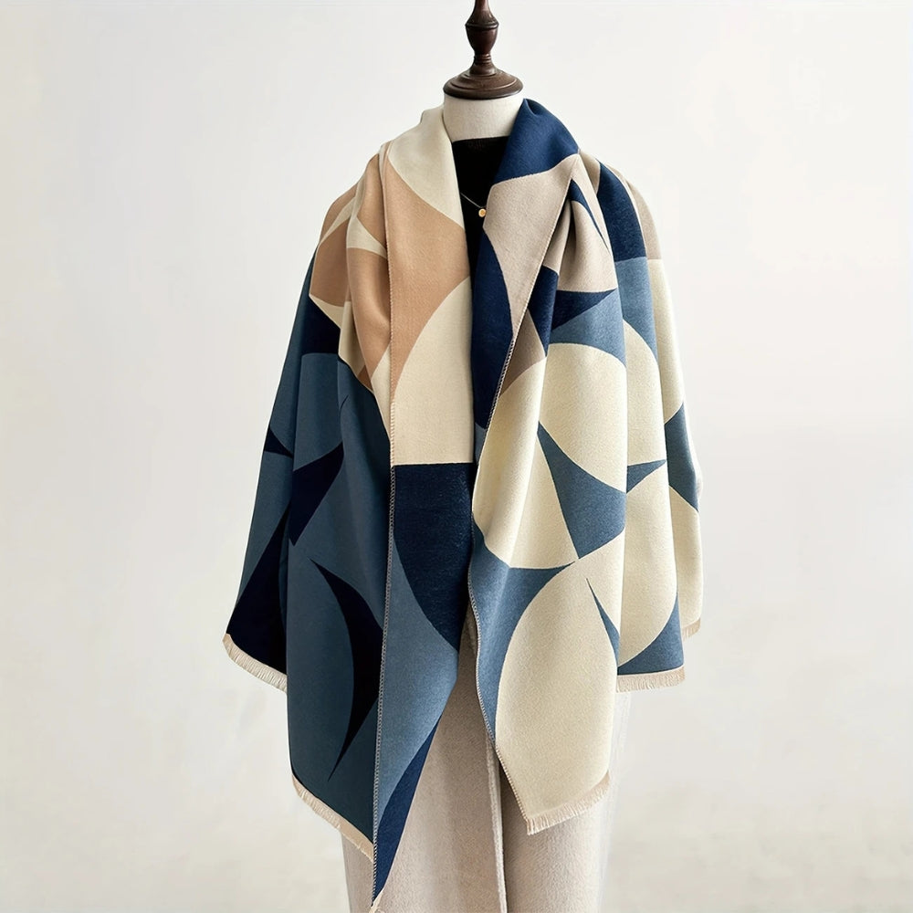 Reversible Wool Poncho Scarf