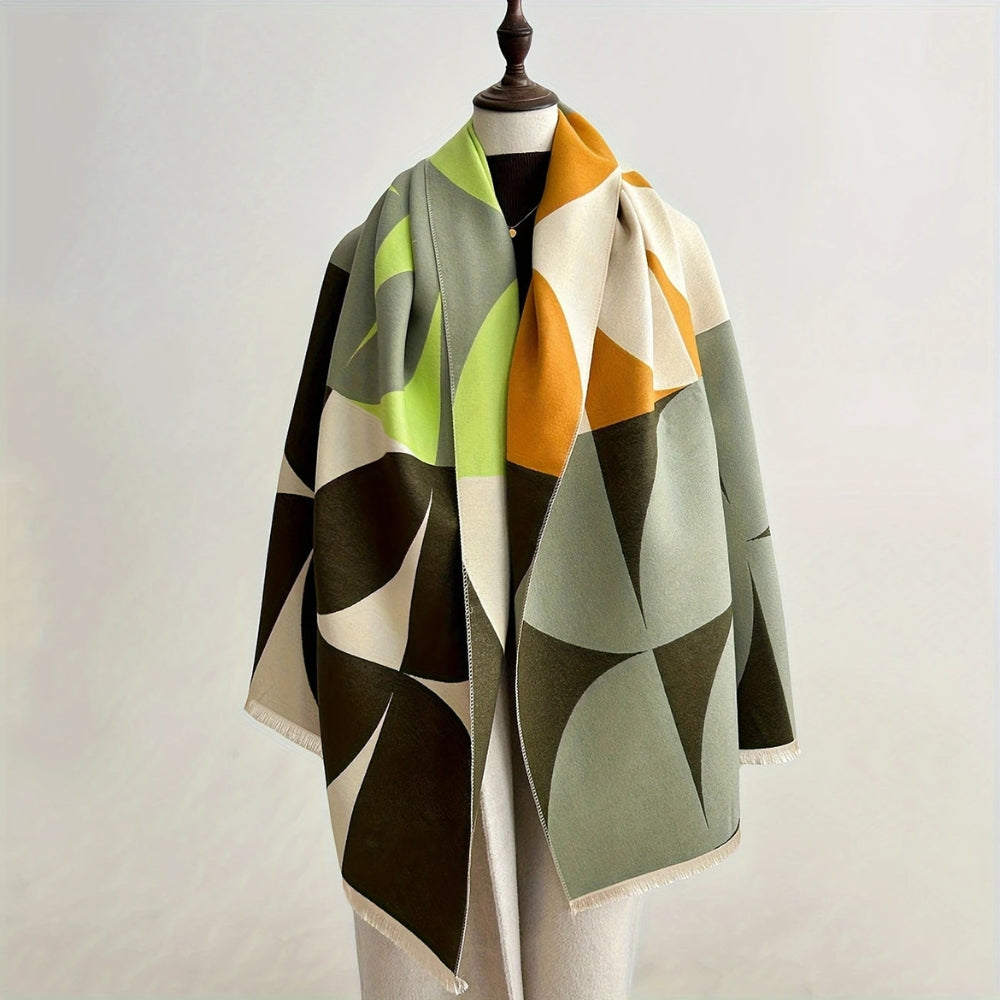 Reversible Wool Poncho Scarf