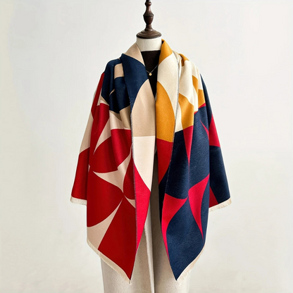 Reversible Wool Poncho Scarf