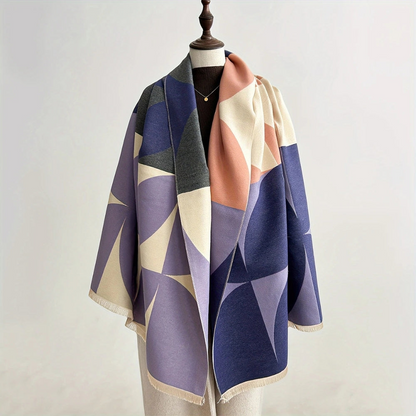 Reversible Wool Poncho Scarf