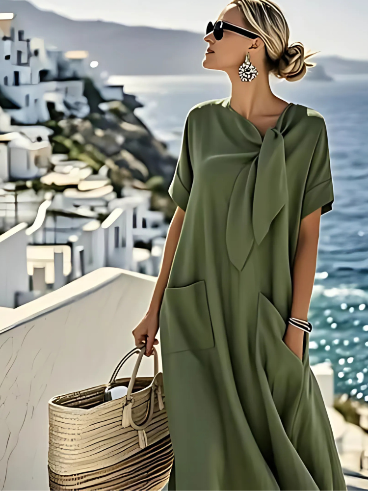 Loose Fit V-Neck Maxi Dress