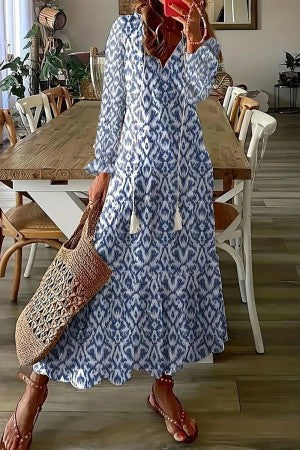 Bohemian Floral V-Neck Maxi Dress for Women