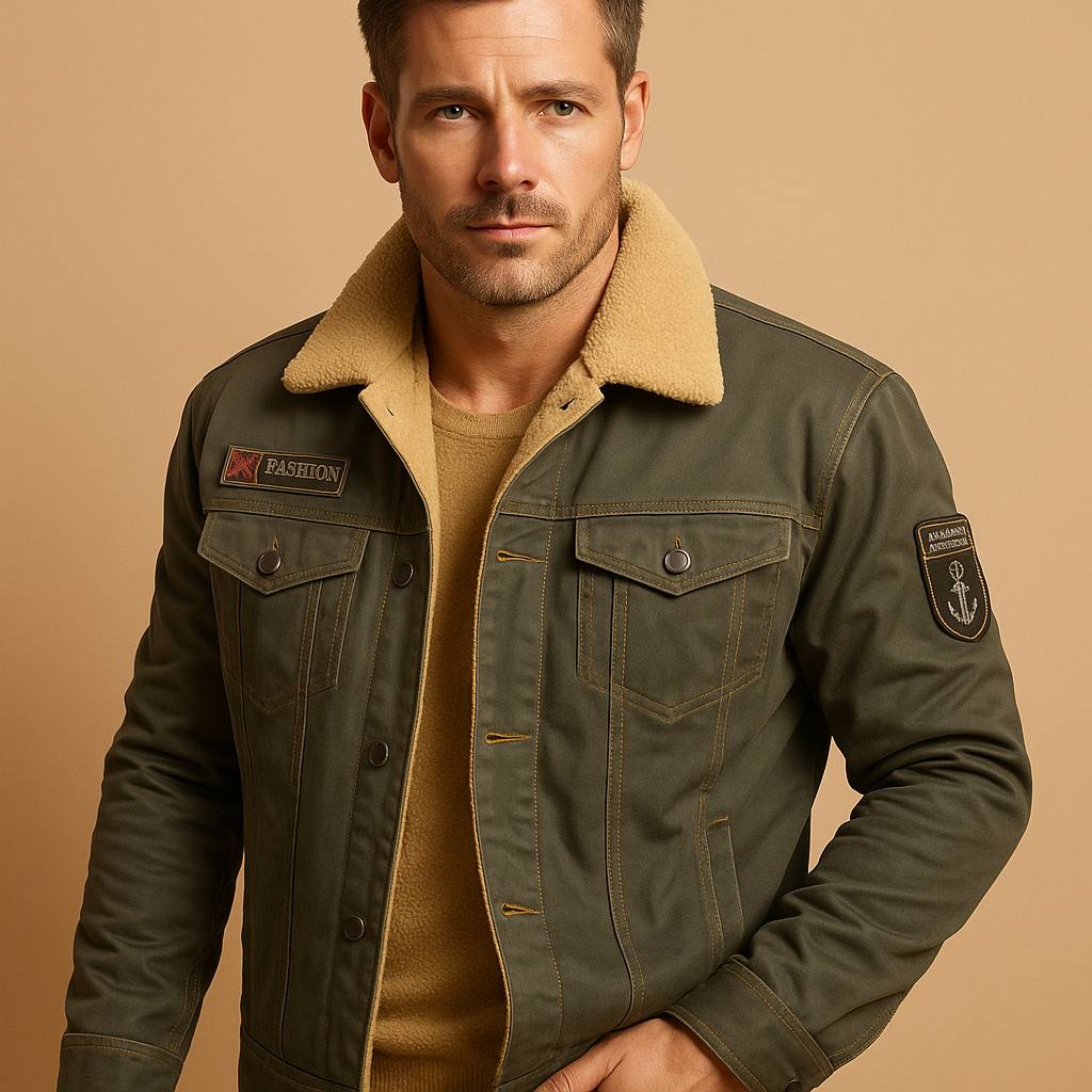 Warm Mens Biker Fleece Jacket - VibreMode