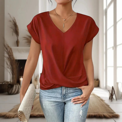 Riley | Ladies Chic V Neck Flirty Blouse