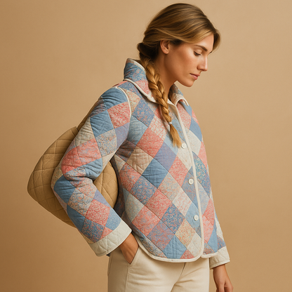 Women’s printed cotton coat with slim fit, breathable fabric, and expressive multicolor designs for stylish everyday outfits.