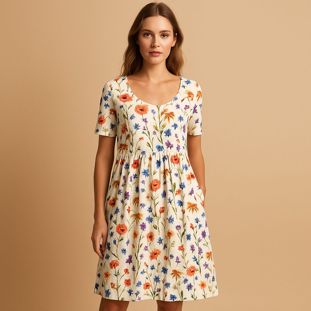 Casual Floral Women's Midi Dress - VibreMode
